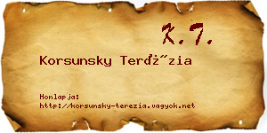 Korsunsky Terézia névjegykártya