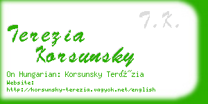 terezia korsunsky business card